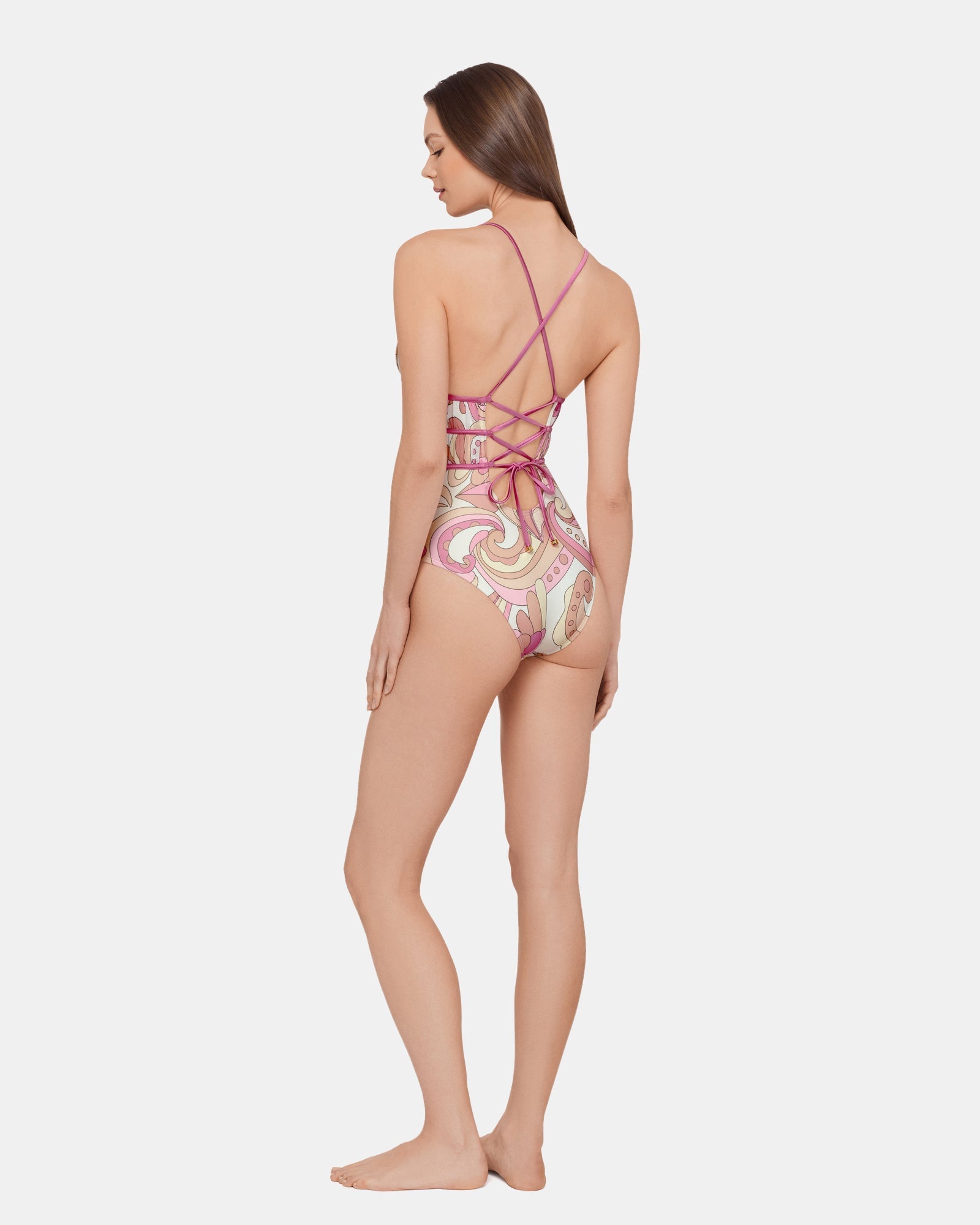 CUTOUT WRAP ONE PIECE LIGHT ORCHID