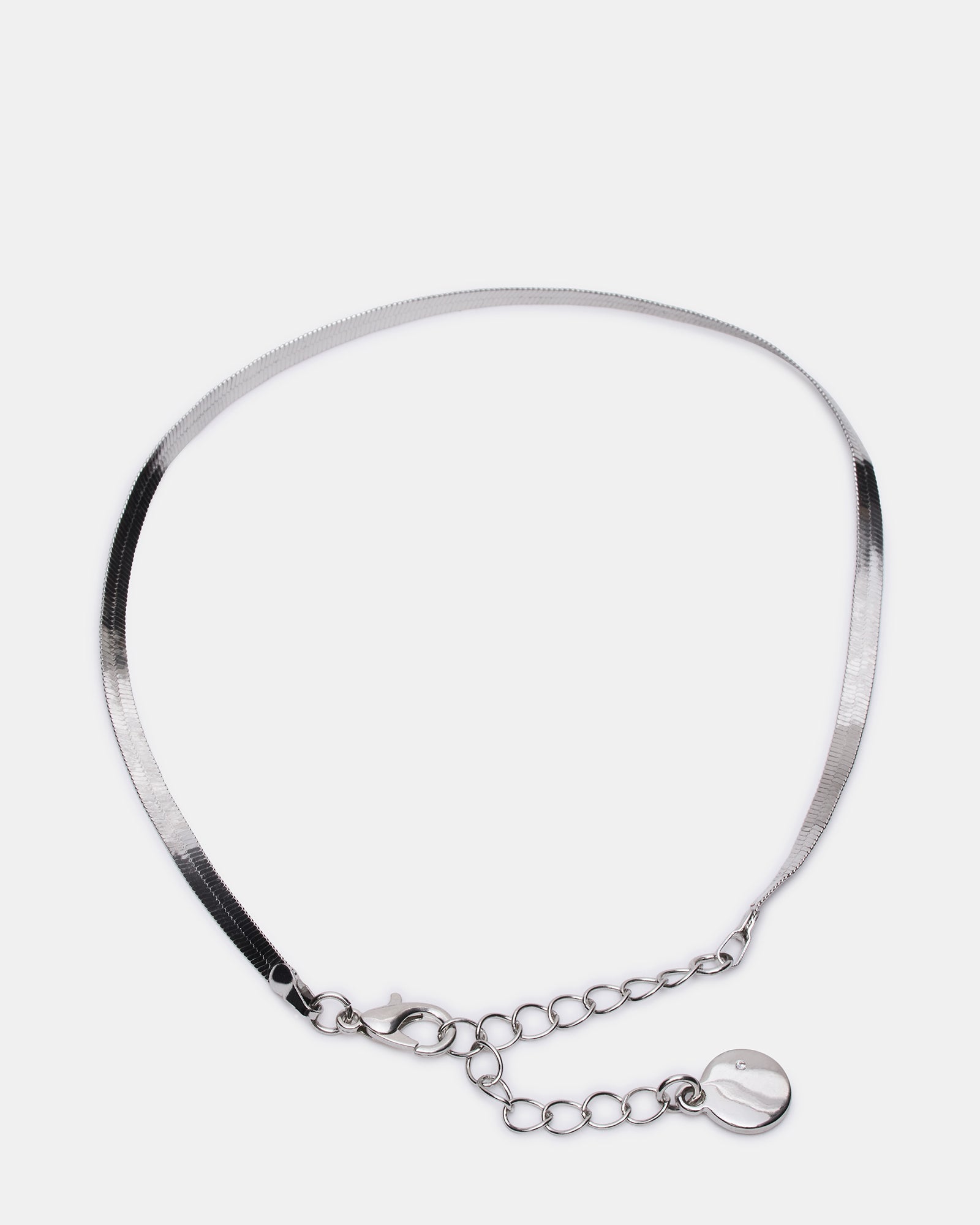 HERRINGBONE CHAIN ANKLET SET SILVER