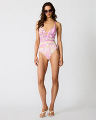 CUTOUT WRAP ONE PIECE LIGHT ORCHID