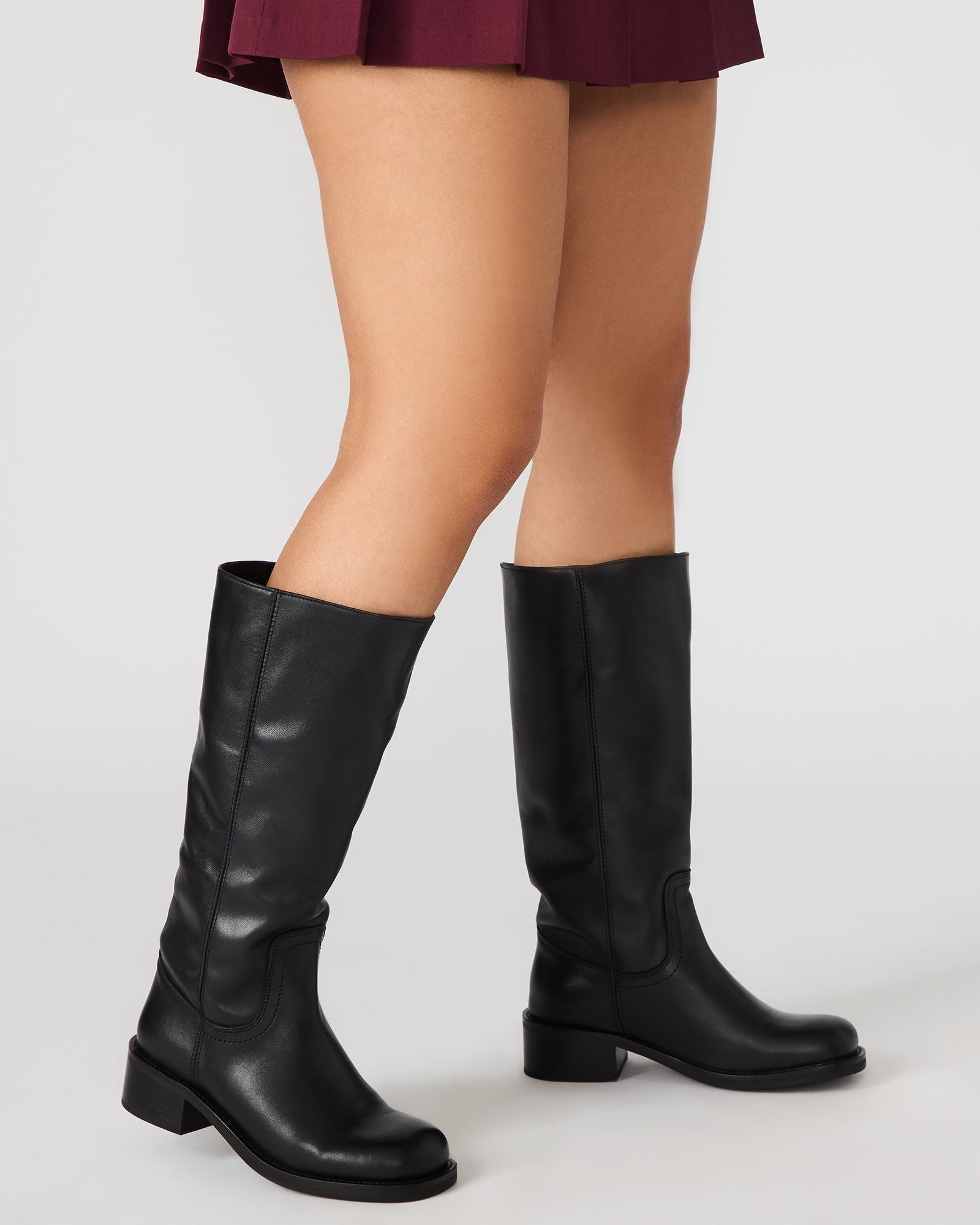 RIGGS BLACK COW PRINT WIDE CALF - BLACK WHITE / 6.0W / 34 - SM REBOOTED