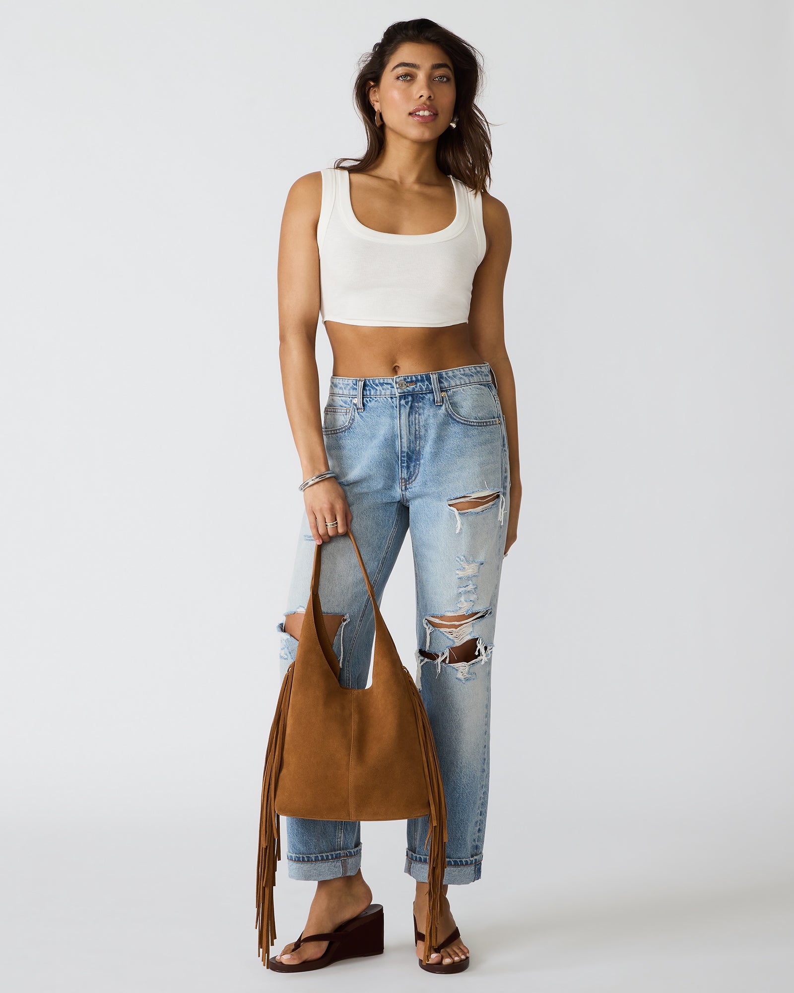AUTUMN FRINGE BAG TOBACCO